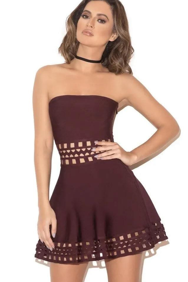 Laser Cut Out Strapless Dress - Endless - UAE Rental and Resale for Women's Fashion