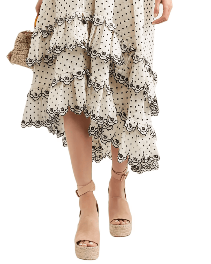 Lauren scalloped suede espadrille wedge sandals - Endless - UAE Rental and Resale for Women's Fashion