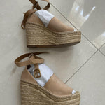 Lauren scalloped suede espadrille wedge sandals - Endless - UAE Rental and Resale for Women's Fashion