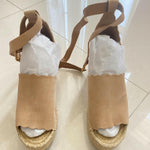 Lauren scalloped suede espadrille wedge sandals - Endless - UAE Rental and Resale for Women's Fashion