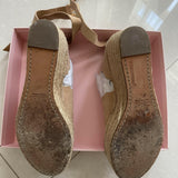 Lauren scalloped suede espadrille wedge sandals - Endless - UAE Rental and Resale for Women's Fashion