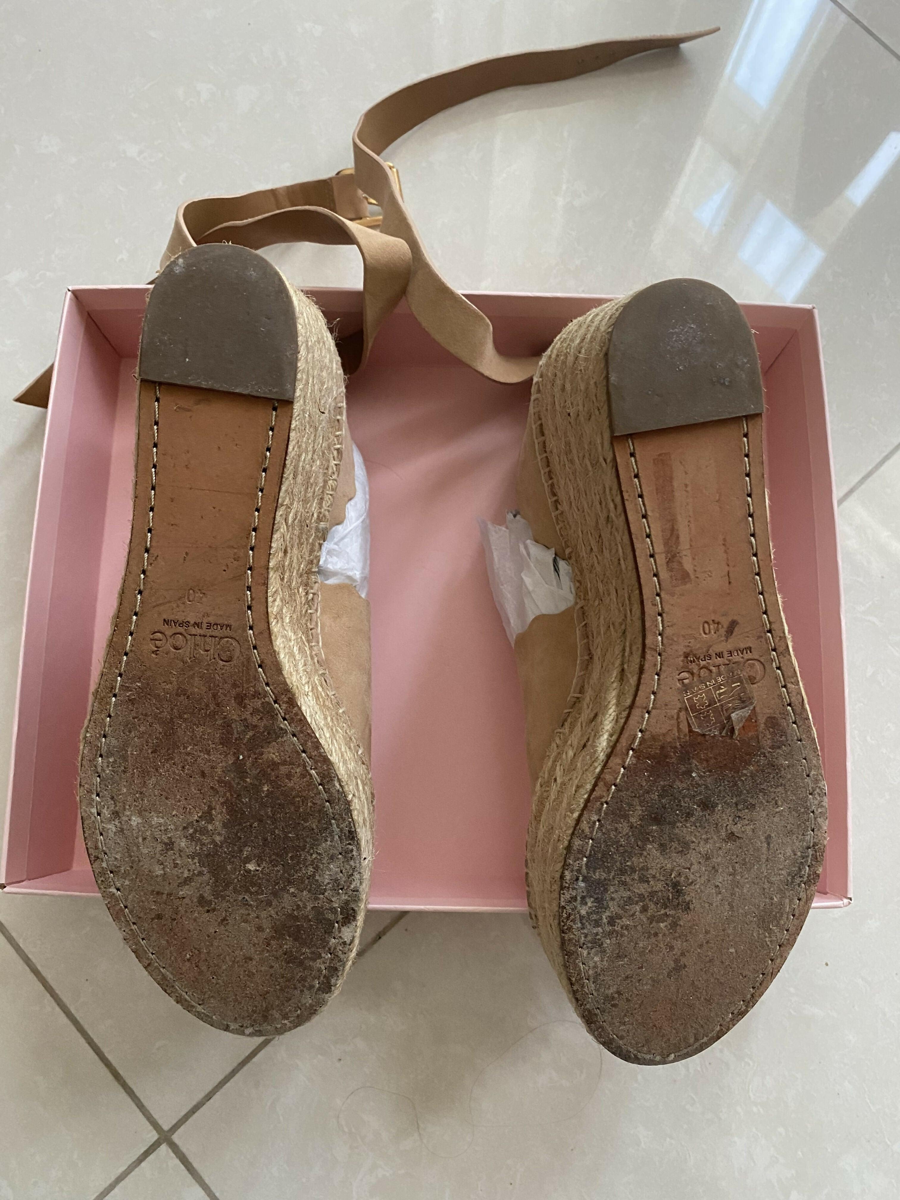 Lauren scalloped suede espadrille wedge sandals - Endless - UAE Rental and Resale for Women's Fashion