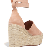 Lauren scalloped suede espadrille wedge sandals - Endless - UAE Rental and Resale for Women's Fashion