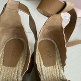 Lauren scalloped suede espadrille wedge sandals - Endless - UAE Rental and Resale for Women's Fashion