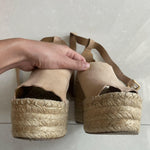 Lauren scalloped suede espadrille wedge sandals - Endless - UAE Rental and Resale for Women's Fashion