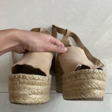 Lauren scalloped suede espadrille wedge sandals - Endless - UAE Rental and Resale for Women's Fashion