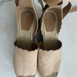 Lauren scalloped suede espadrille wedge sandals - Endless - UAE Rental and Resale for Women's Fashion