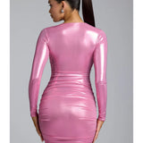 Layla Long Sleeve Metallic Jersey Mini Dress - Endless - UAE Rental and Resale for Women's Fashion