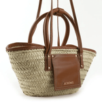 Le Petit Panier Soli Leather-Trimmed Raffia - Endless - UAE Rental and Resale for Women's Fashion