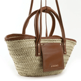Le Petit Panier Soli Leather-Trimmed Raffia - Endless - UAE Rental and Resale for Women's Fashion