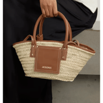 Le Petit Panier Soli Leather-Trimmed Raffia - Endless - UAE Rental and Resale for Women's Fashion