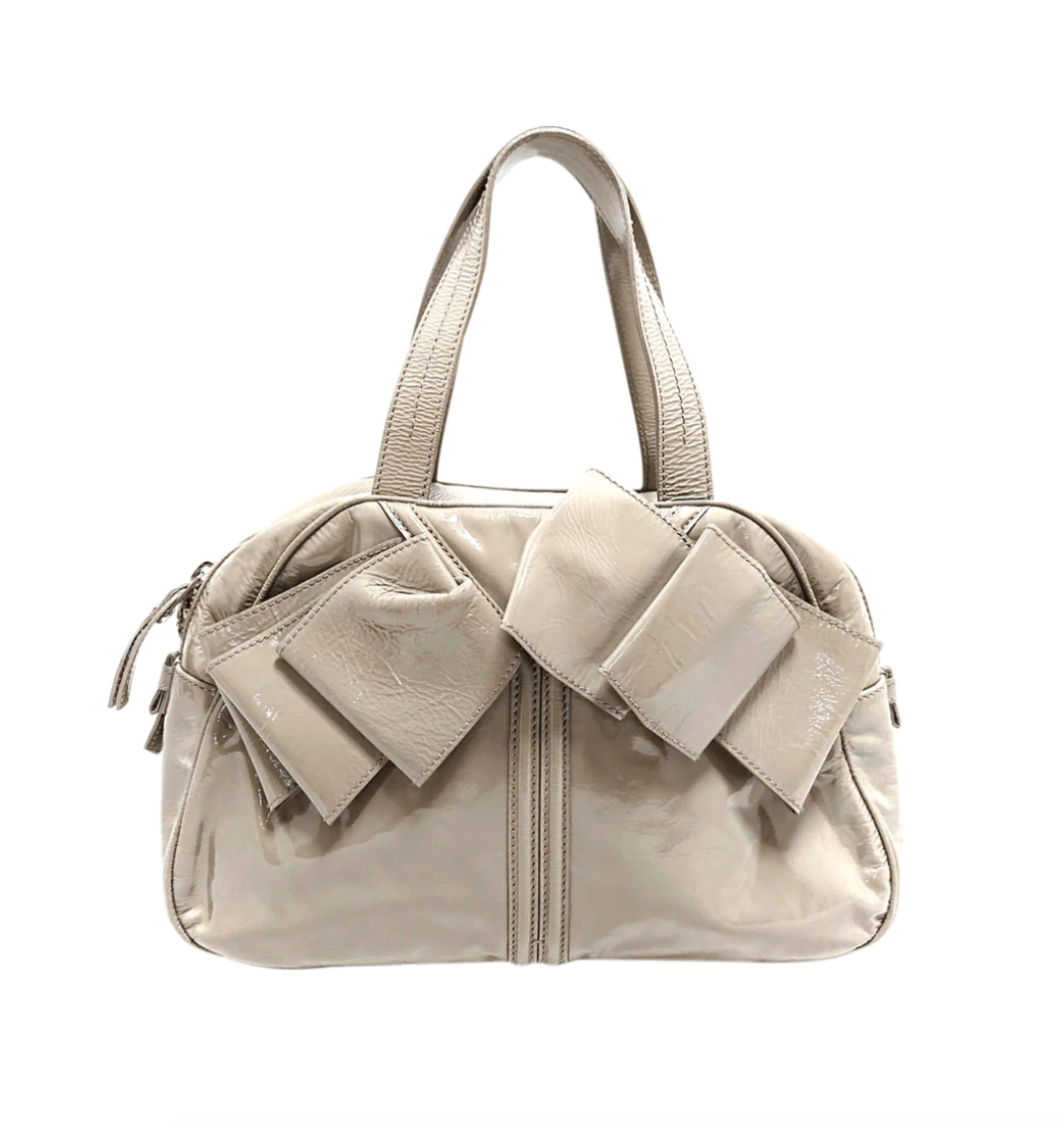 Leather Patent Bow Shoulder Tote Bag - Endless