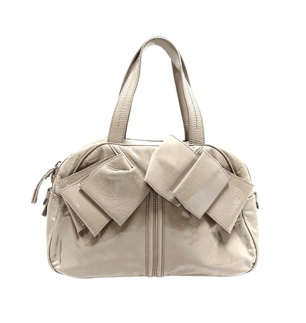 Leather Patent Bow Shoulder Tote Bag - Endless - UAE Rental and Resale for Women's Fashion