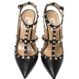 Leather Rockstud Pointed Toe Ankle Strap Sandals - Endless - UAE Rental and Resale for Women's Fashion