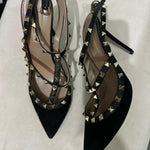 Leather Rockstud Pointed Toe Ankle Strap Sandals - Endless - UAE Rental and Resale for Women's Fashion