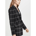 Leather-trimmed Checked Woven Blazer Windowpane - Endless - UAE Rental and Resale for Women's Fashion