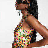 Leopard Print Satin Midi Dress - Endless - UAE Rental and Resale for Women's Fashion