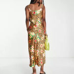Leopard Print Satin Midi Dress - Endless - UAE Rental and Resale for Women's Fashion
