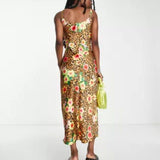 Leopard Print Satin Midi Dress - Endless - UAE Rental and Resale for Women's Fashion