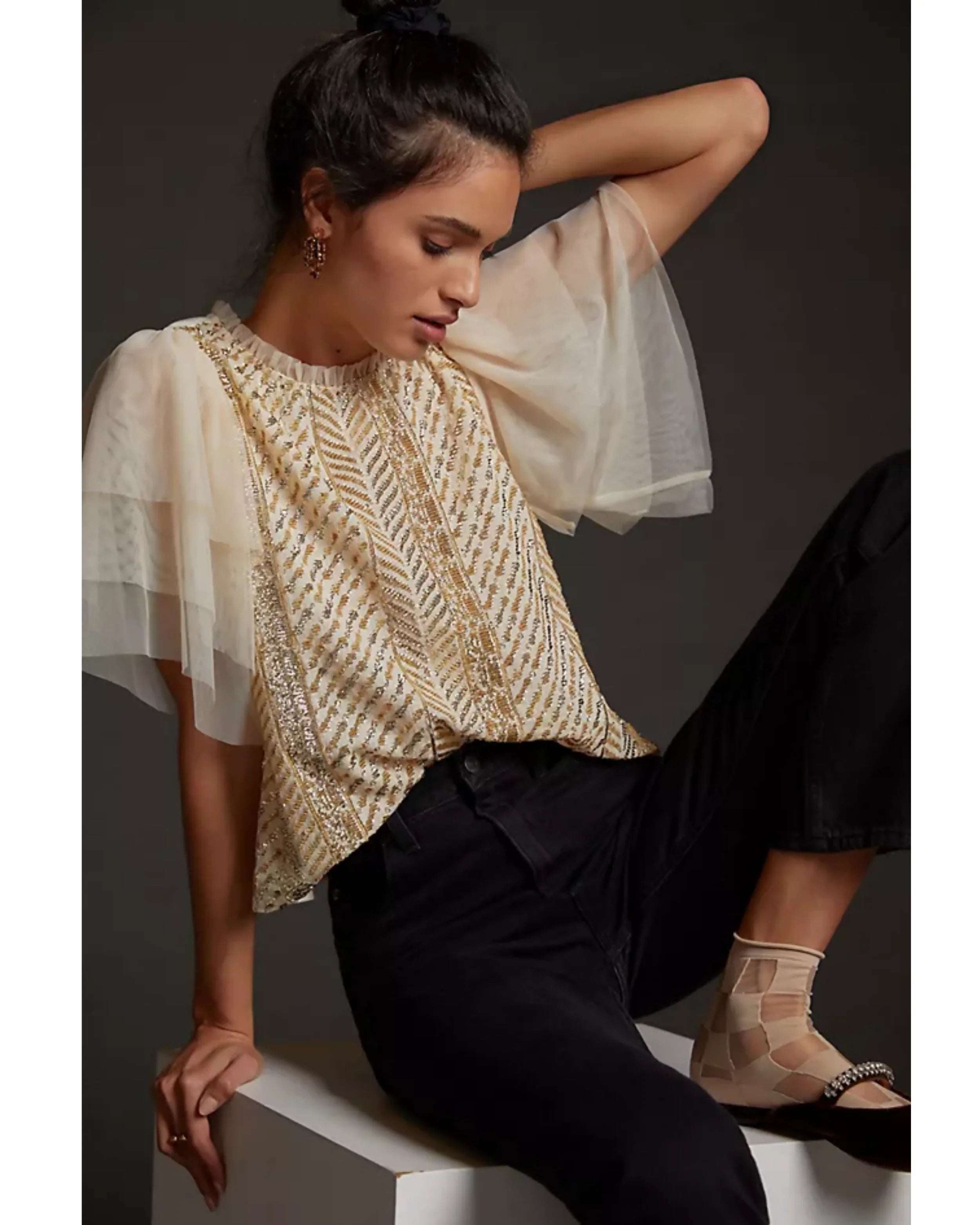 Let Me Be Sequined Embroidered Top - Endless - UAE Rental and Resale for Women's Fashion