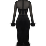 Lianna Black Velvet Midi Dress - Endless - UAE Rental and Resale for Women's Fashion