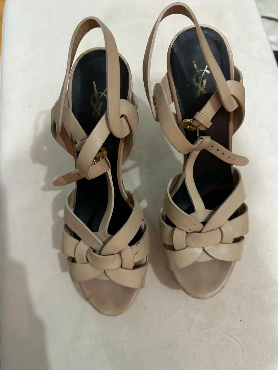 Light Beige Leather Tribute Sandals - Endless - UAE Rental and Resale for Women's Fashion