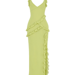 Lime Ruffle Maxi Dress - Endless - UAE Rental and Resale for Women's Fashion