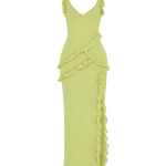 Lime Ruffle Maxi Dress - Endless - UAE Rental and Resale for Women's Fashion