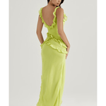 Lime Ruffle Maxi Dress - Endless - UAE Rental and Resale for Women's Fashion