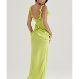 Lime Ruffle Maxi Dress - Endless - UAE Rental and Resale for Women's Fashion