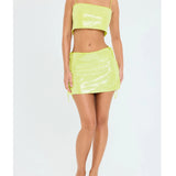 Lime Sequin Co-ord Set - Endless - UAE Rental and Resale for Women's Fashion