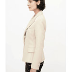 Lined-Breasted Classic Blazer in Beige Wool - Endless - UAE Rental and Resale for Women's Fashion