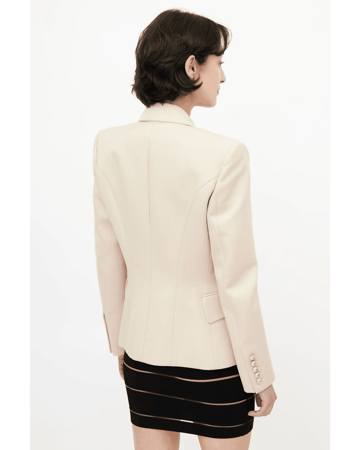 Lined-Breasted Classic Blazer in Beige Wool - Endless - UAE Rental and Resale for Women's Fashion