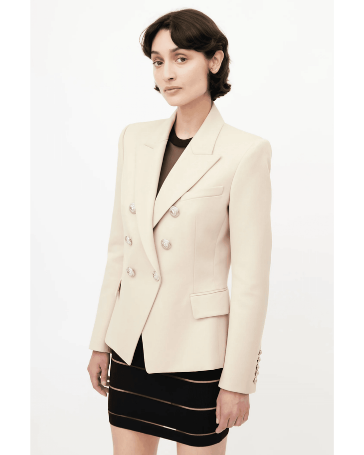 Lined-Breasted Classic Blazer in Beige Wool - Endless - UAE Rental and Resale for Women's Fashion