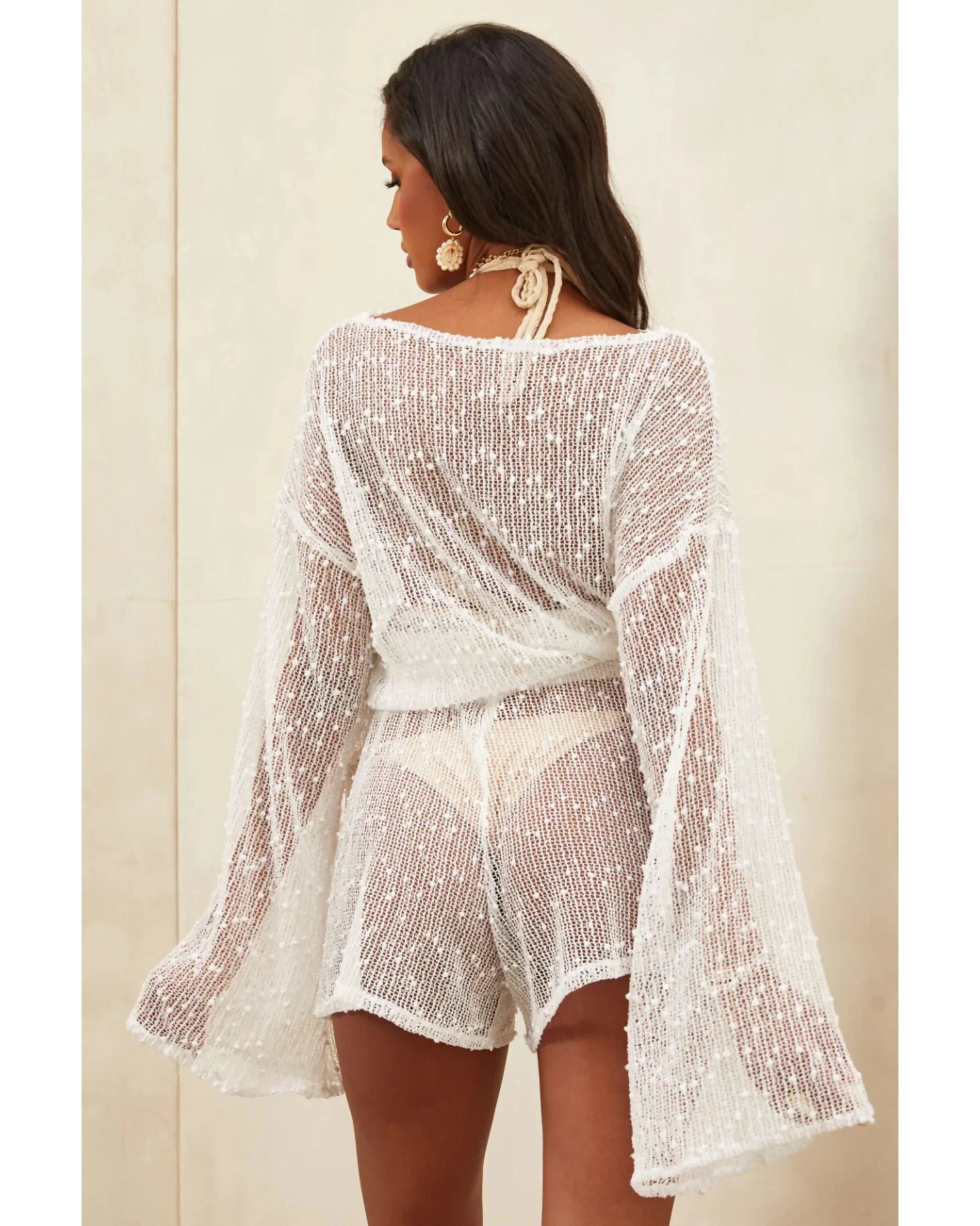 Litore Knitted Long Top White - Endless - UAE Rental and Resale for Women's Fashion