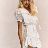 Liv Cotton Ruffled Heritage Dress - Endless - UAE Rental and Resale for Women's Fashion