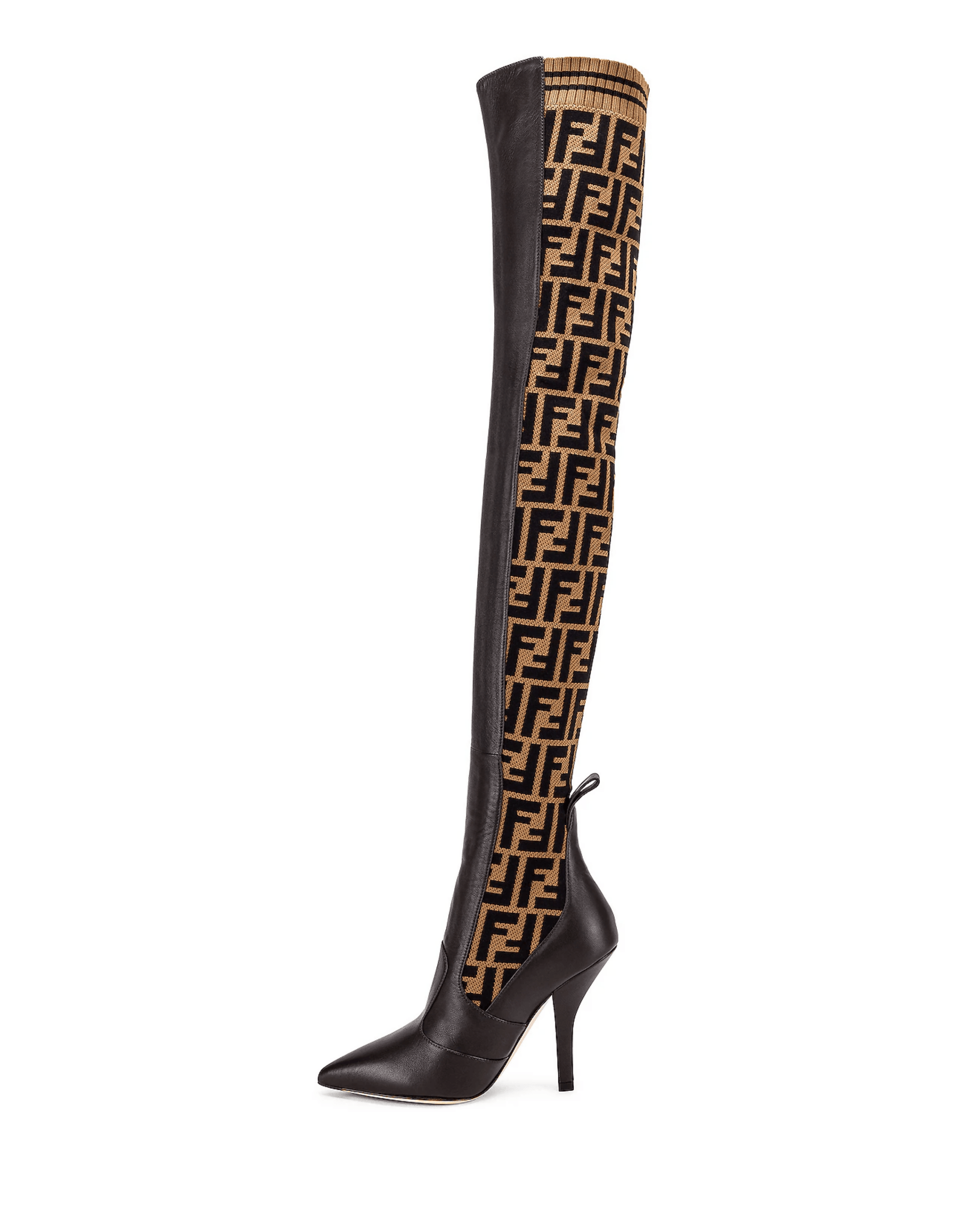 Logo Over The Knee Heel Boots - Endless