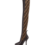 Logo Over The Knee Heel Boots - Endless - UAE Rental and Resale for Women's Fashion