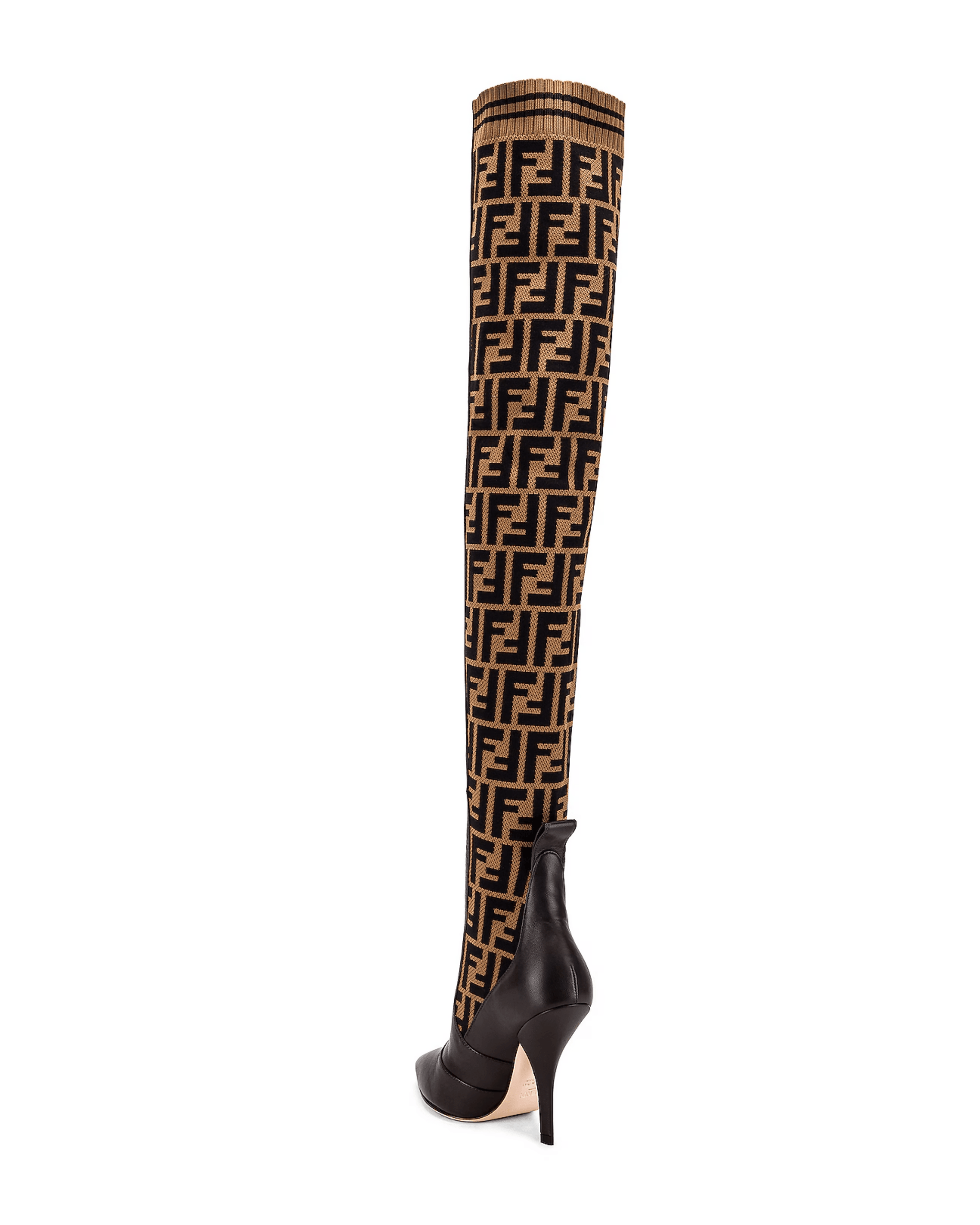 Logo Over The Knee Heel Boots - Endless