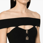 Logo-plaque Ribbed Mini Dress - Endless - UAE Rental and Resale for Women's Fashion