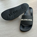 Logo Pool Slides in Black & White - Endless - UAE Rental and Resale for Women's Fashion