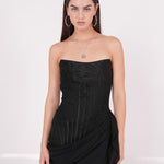 Long Black Draped Dress - Endless - UAE Rental and Resale for Women's Fashion