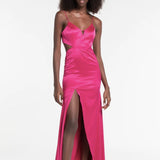 Long Satin Party Dress
