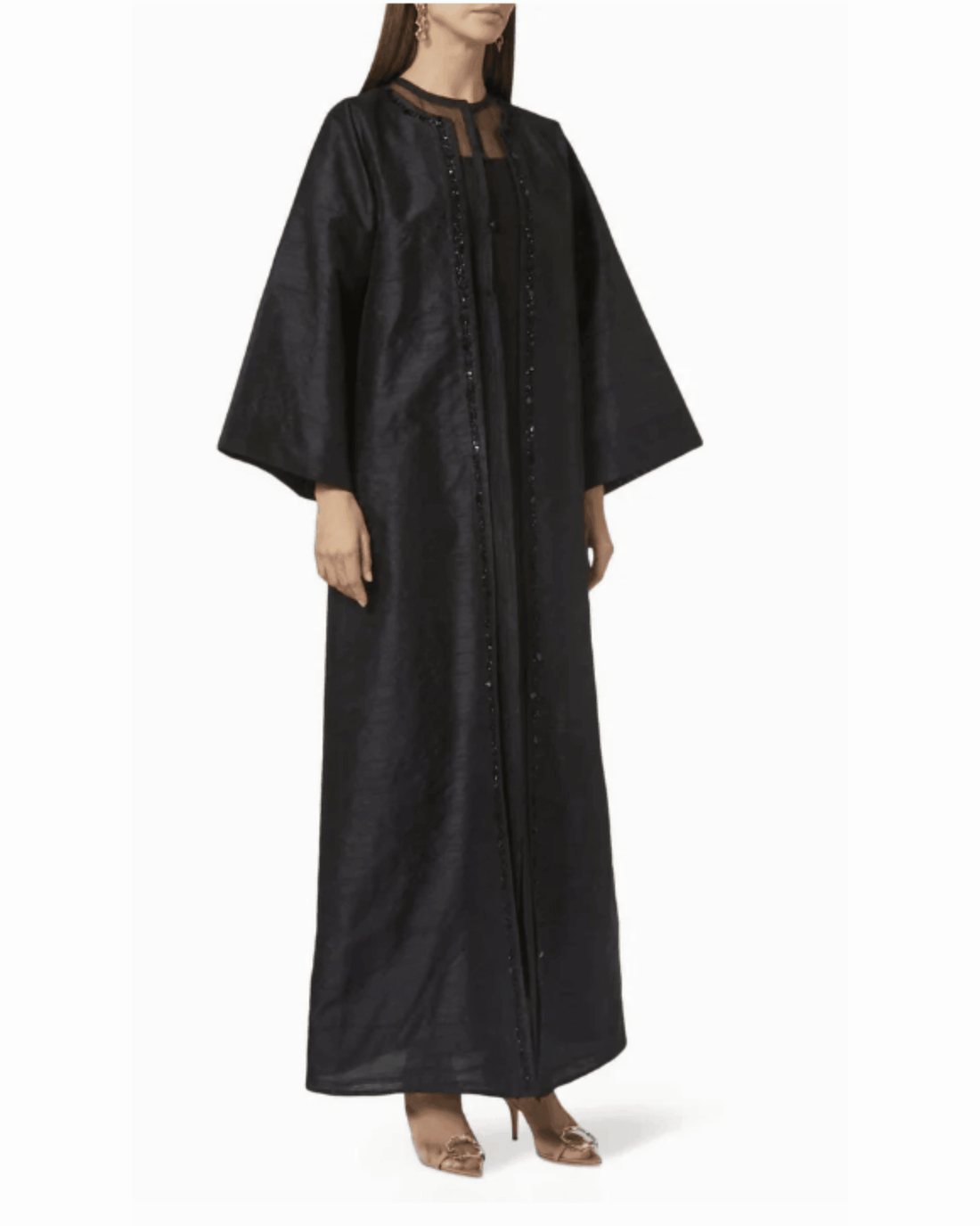 Long Sleeve Abaya in Raw Silk - Endless - UAE Rental and Resale for Women's Fashion