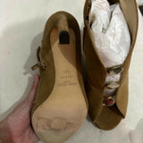 Lorna Caramel Suede Open Toe Booties - Endless - UAE Rental and Resale for Women's Fashion