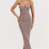 Lucia Strapless Corset Maxi Dress