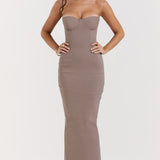 Lucia Strapless Corset Maxi Dress