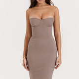 Lucia Strapless Corset Maxi Dress