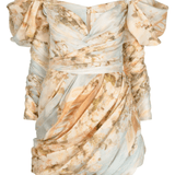 Luminosity Floral-print Draped Mini Dress - Endless - UAE Rental and Resale for Women's Fashion