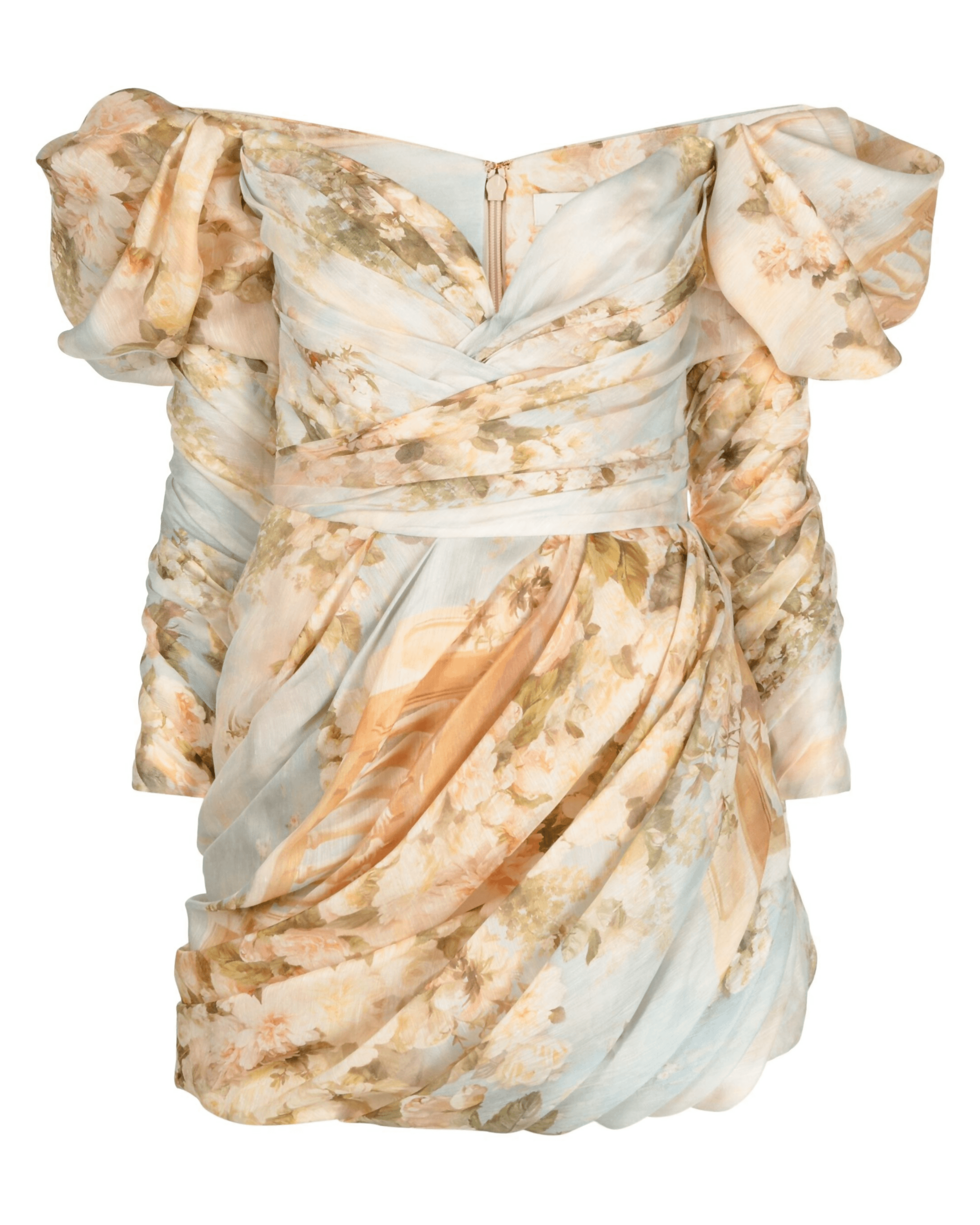 Luminosity Floral-print Draped Mini Dress - Endless - UAE Rental and Resale for Women's Fashion